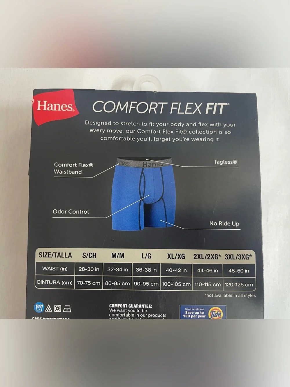 Hanes Men's 3-Pack Boxer Briefs - Black,  Blue & Turquoise Size S